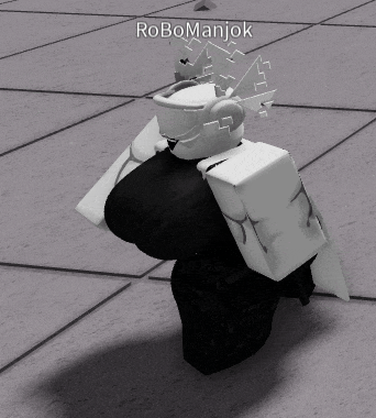 a roblox character with robomanjok written on the top