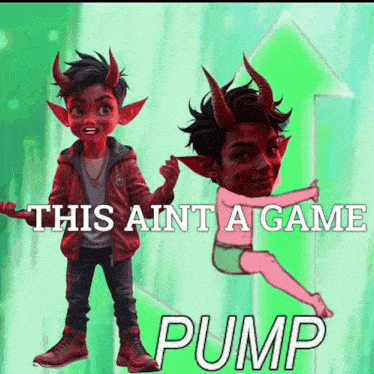 a picture of a devil with horns and the words " this ain t a game pump "