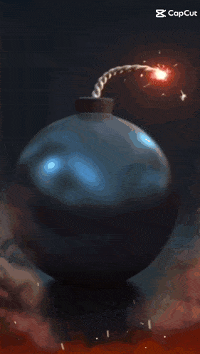 a picture of an explosion with the caption capcut at the bottom