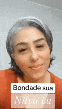 a woman with gray hair and the words bondade sua niva lu on the bottom
