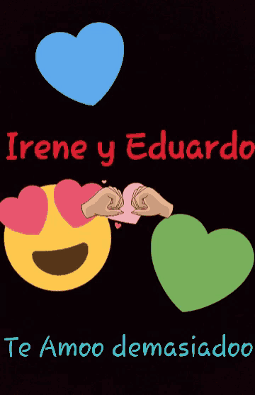 a poster that says " irene y eduardo " on it