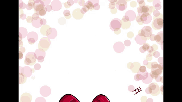 a drawing of a person with red hair and the letters in on the bottom right