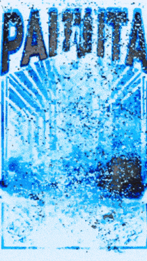 a blue and white poster with the word pafrita written in black