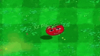 a cartoon of a purple explosion in a plants vs zombies game .