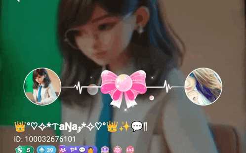 a picture of a girl with a pink bow and the name tana