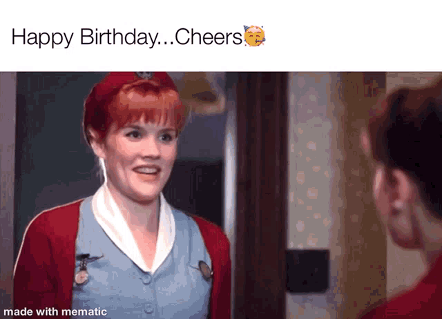 a picture of a nurse with the words happy birthday cheers