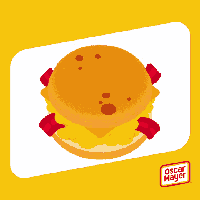an illustration of a sandwich with oscar mayer written on the bottom