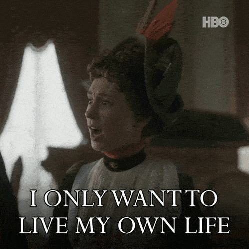 a woman says i only want to live my own life on a hbo poster
