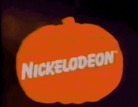 a glowing pumpkin with the nickelodeon logo on it