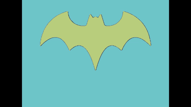 a cartoon of a woman riding a motorcycle with a bat symbol in the background