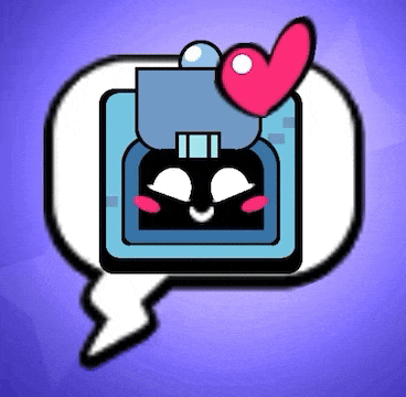 a cartoon character in a speech bubble with a heart on it .
