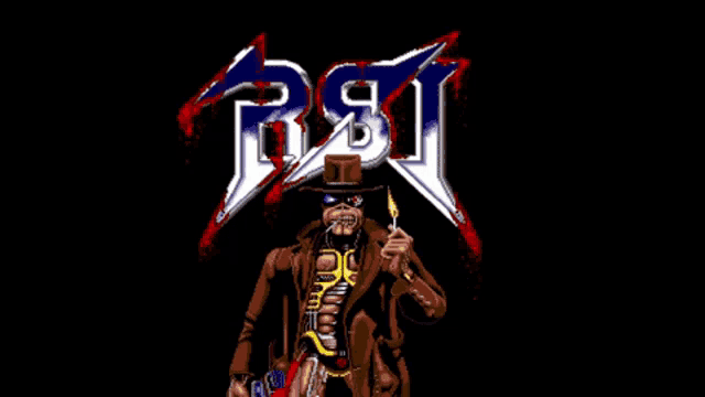 a man in a top hat is holding a lighter in front of a logo for rst