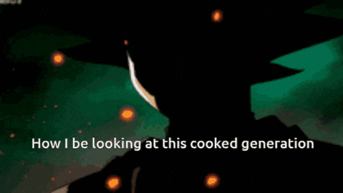 a cartoon character with the words " how i be looking at this cooked generation " below him