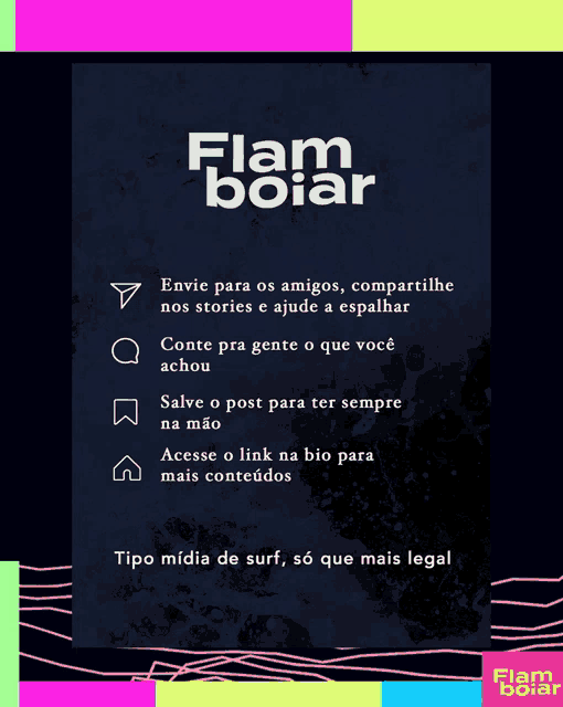 a black poster with flam boiar written on the top
