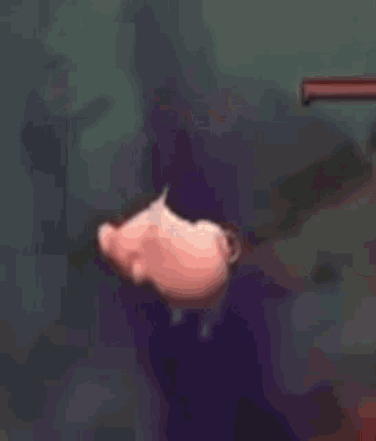 a cartoon pig is jumping over a fire .