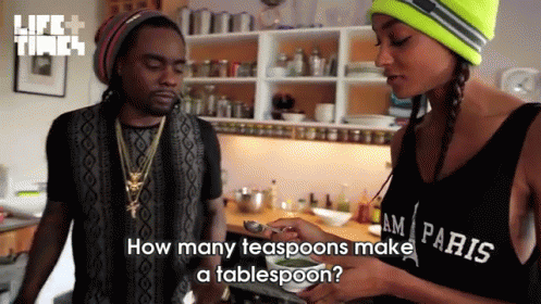 I'M A Model, I Don'T Know! S***! GIF - Teaspoon Tablespoon Cooking Problems GIFs