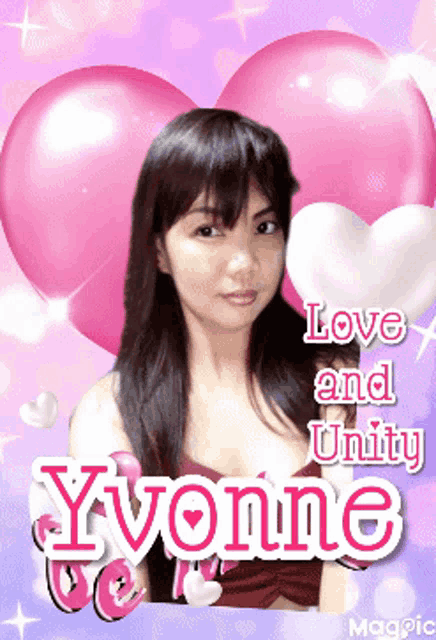 a picture of a woman with the name yvonne written on it