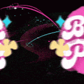 a black background with pink and white letters that says bp