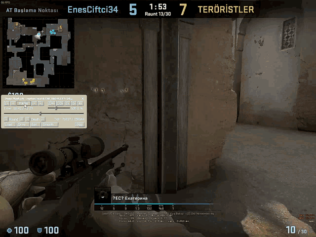 a screenshot of a video game shows a player named enesciftci34 holding a rifle