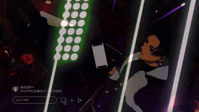 a man in a suit is laying on a couch holding a phone