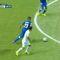 a soccer game is being played in uru and the time is 28:12
