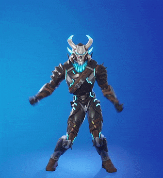 a knight with horns and a skull on his head