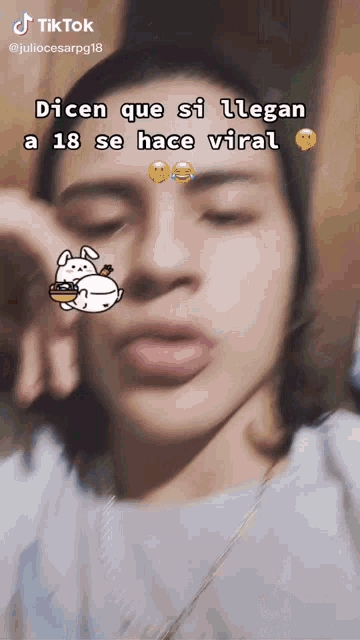 a woman 's face is shown in a tik tok video
