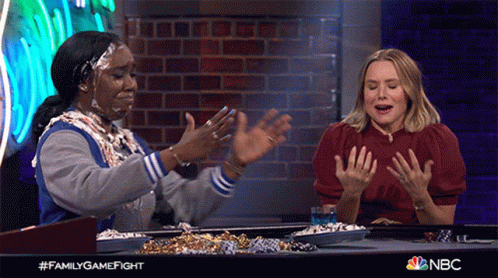 Laughing Kristen Bell GIF - Laughing Kristen Bell Family Game Fight GIFs