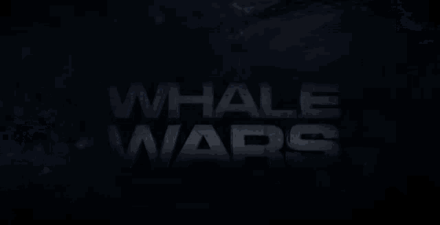 a dark background with the words whale wars written in white