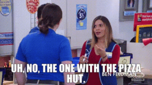 Superstore Amy Sosa GIF - Superstore Amy Sosa Uh No The One With The Pizza Hut GIFs