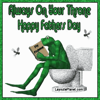 a frog is reading a book while sitting on a toilet .