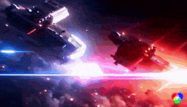 a computer generated image of a space ship flying through a galaxy