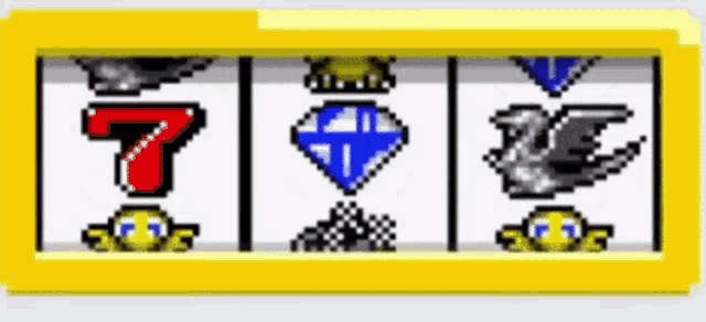a slot machine with a diamond , eagle , and crown on it .