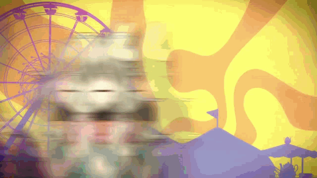 a ferris wheel is in the background of a carnival scene