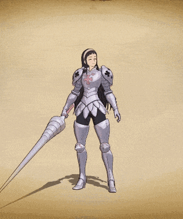 a girl in a blue dress is holding a sword
