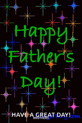 a father 's day greeting card with colorful stars and the words happy father 's day