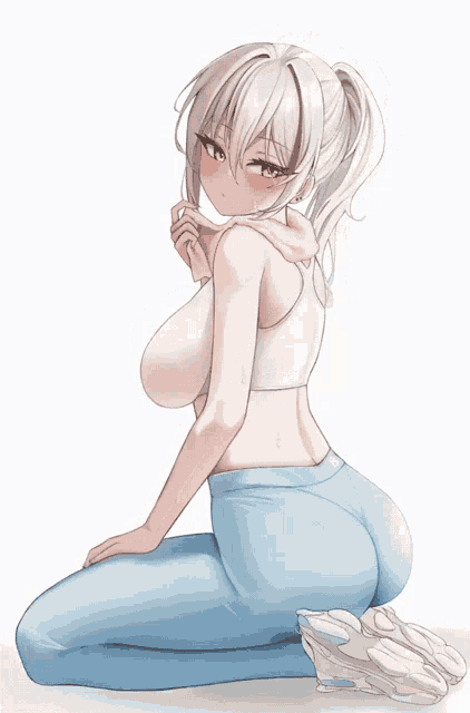 a drawing of a girl with a ponytail and a hoodie
