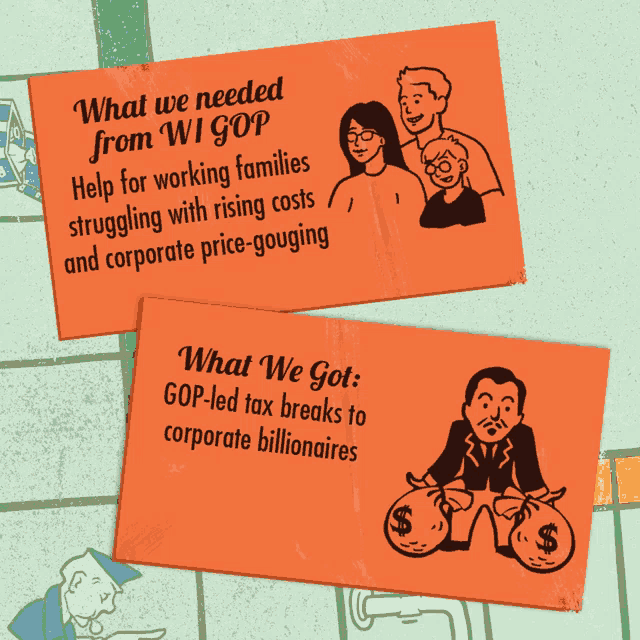 a card that says what we needed from wi gop