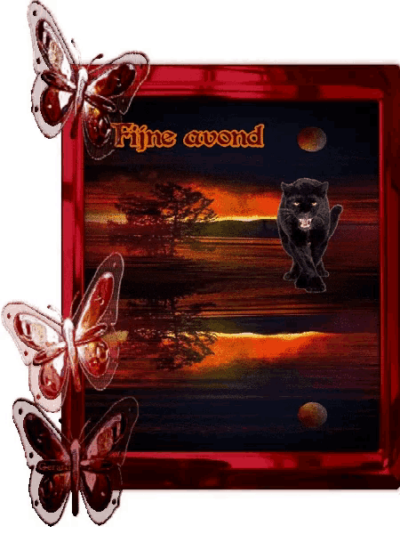 a picture with a panther and the word fijne avond