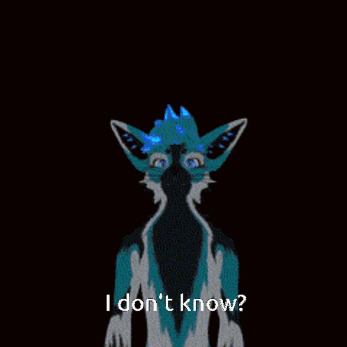 a drawing of a furry animal with the words " i don t know " written below it