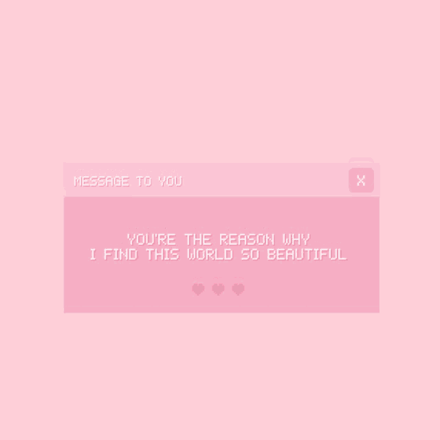 a pink message box that says message to you