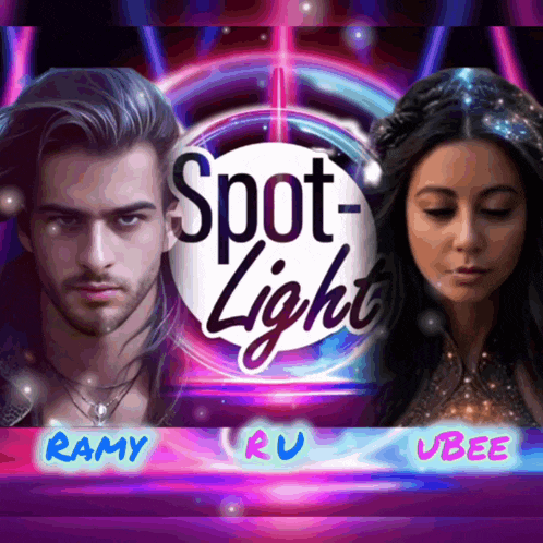 a man and a woman are on a poster that says spot-light