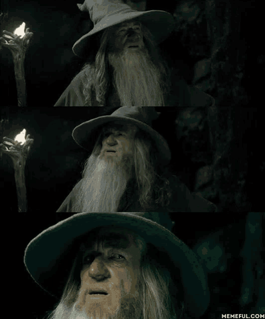 three images of a man with a beard and a hat with the website memeful.com at the bottom right