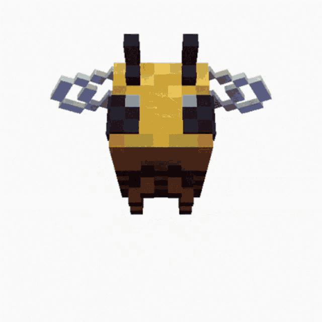 a minecraft bee is flying through the air
