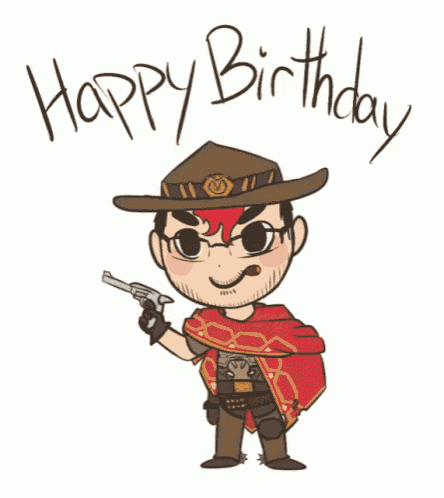 a cartoon drawing of a man holding a gun with the words " it 's high moon " written below him