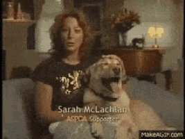 sarah mclachlan is a supporter of aspca and is petting a dog
