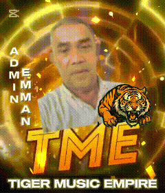 a poster for tiger music empire with a man and a tiger on it