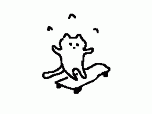 Cat Doodle GIF - Cat Doodle Skateboard GIFs