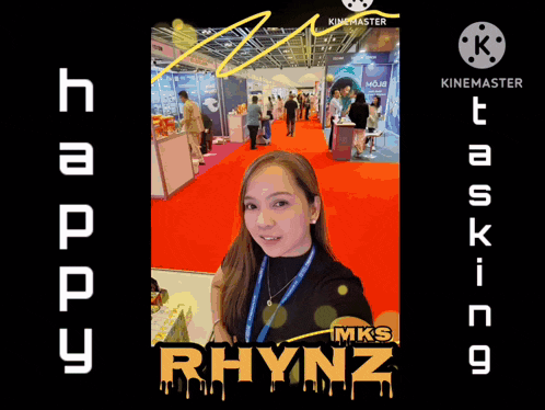a cartoon of a woman with the name rhynz on the bottom