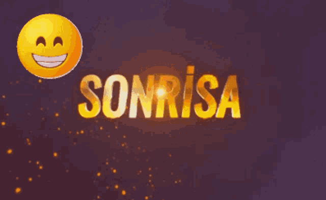 a purple background with the word sonrisa in gold letters